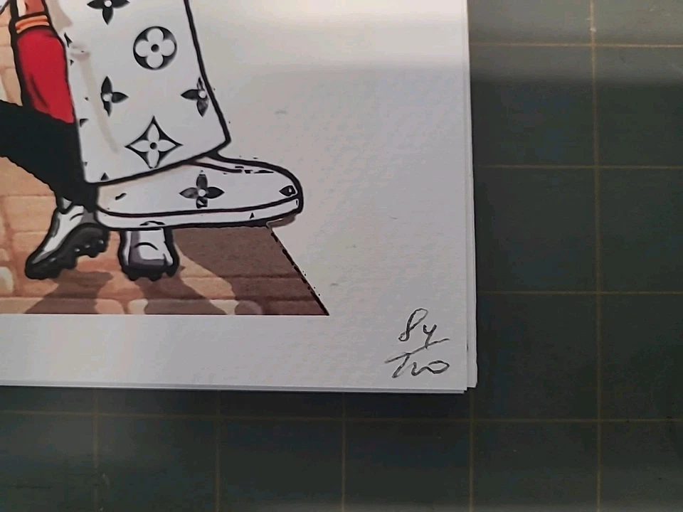 Arte pop graffiti firmado de Death NYC 19x13. Los Simpson Beatles Abbey Road. 2023 Nuevo Foto 4 de 4