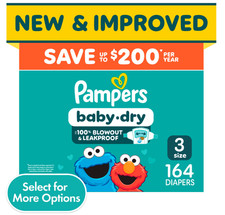 Pampers Baby Dry Ultra Baby Diapers Size 3, 164 Count Select for More Options