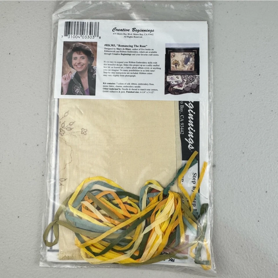 Kit de bordado de fita de seda Creative Beginnings romance a rosa Mary Jo Hiney - Imagem 2 de 2