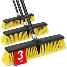 18 Inches Push Broom Outdoor Heavy Duty Broom with 63" Long Handle Cleaning
