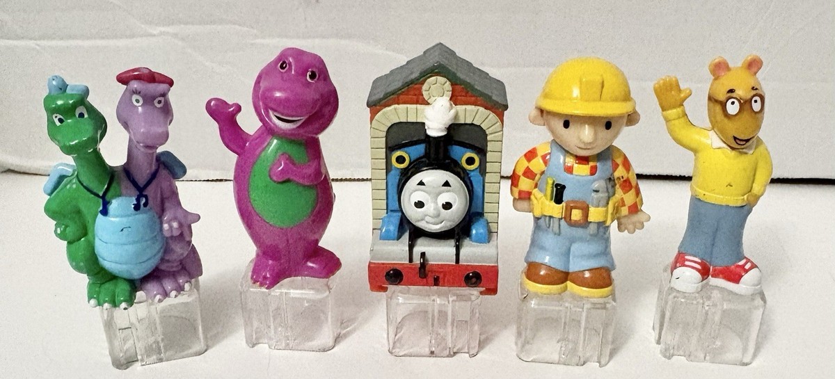 Fisher Price Easy Links Lot Of 5 Thomas/ Bob The Builder/ Barney 