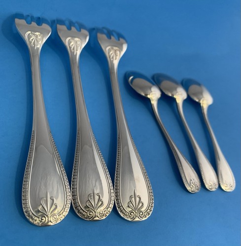CHRISTOFLE Malmaison Flatware (6) Demitasse Espresso Spoons + Dessert Cake Forks - Picture 9 of 14