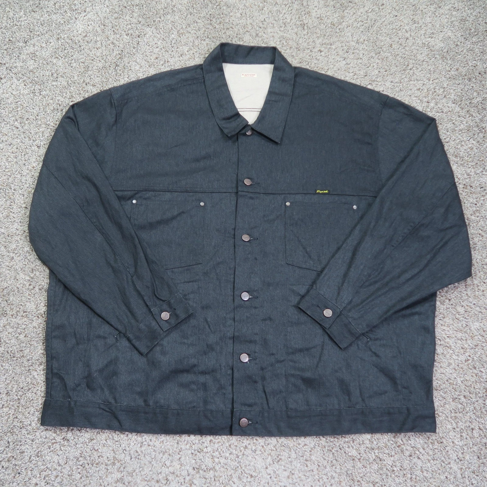 Kapital Jacket Mens One Size Gray Denim Katsuragi Big G Oversized Snap Chore
Opens in a new window o