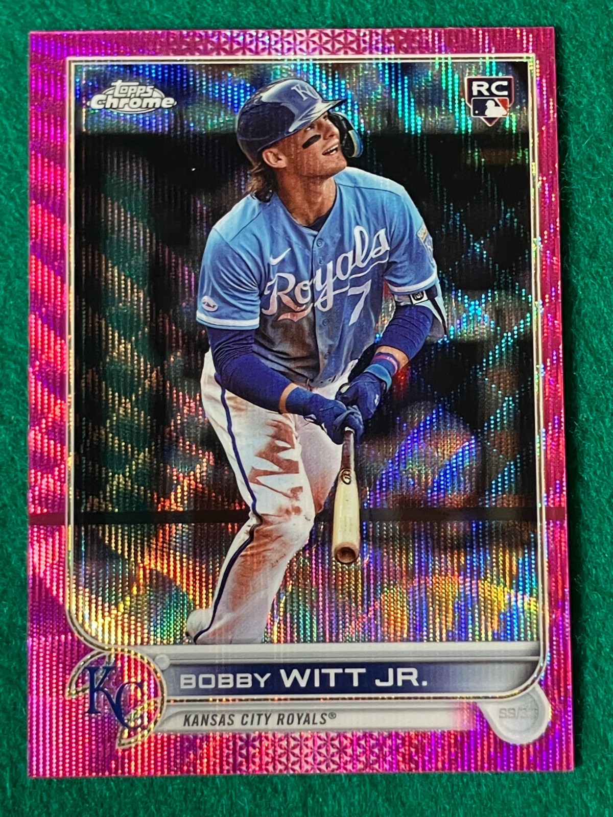 2022 Topps Chrome Update BOBBY WITT JR RC Pink Wave Refractor #USC35 Royals