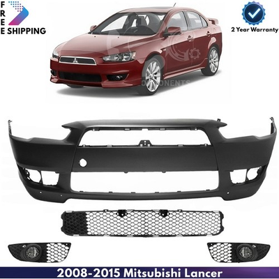 #ad Front Bumper Cover Fascia amp; Fog Light Assembly For 2008 2015 Mitsubishi Lancer $284.00