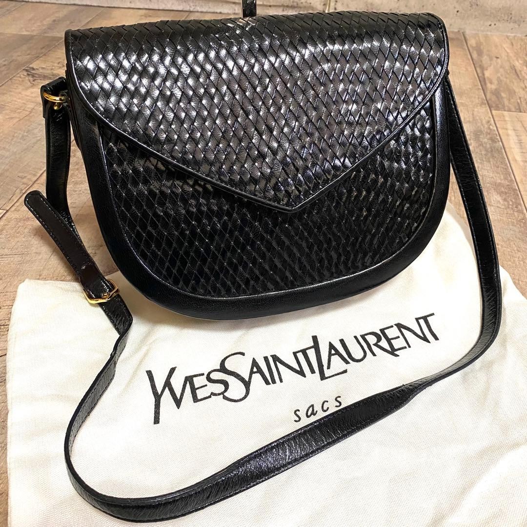 Yves Saint Laurent YSL Shoulder Bag Leather Black Authentic G12131831