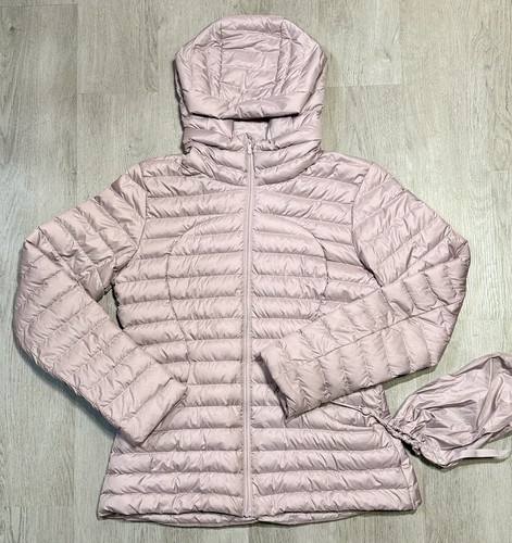 Lululemon Pack It Down Jacket Women Size 10 Mauve Stone Puffer Goose Down Stain
