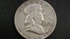 1957 D Franklin Half Dollar 90% SILVER  Free Shipping+ Tracking  001