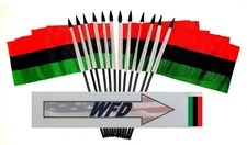 African American Desk Flags, Pack of 12 Polyester 4x6 inch Miniature Table Of...