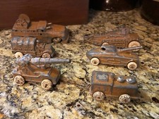 Antique Barclay Manoil Army Tank Army Truck Cannon Gunner Field Kitchen Lot of 6