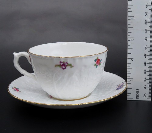 6 Tea Cups & 6 Saucers English Porcelain Copeland Spode Dresden Rose Savoy - Picture 5 of 7