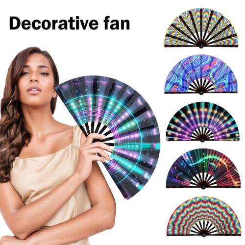 Hand Fan, Clack Fans For Line Dancing, Large Holographic