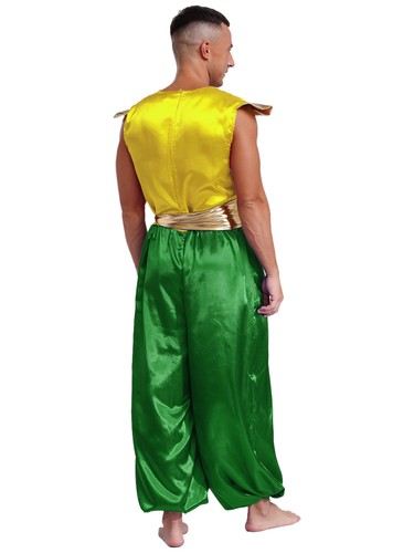 Herren Arabischer Prinz Renaissance Strampler Mittelalter Overall Rave Kostüm Metallic - Bild 28 von 57