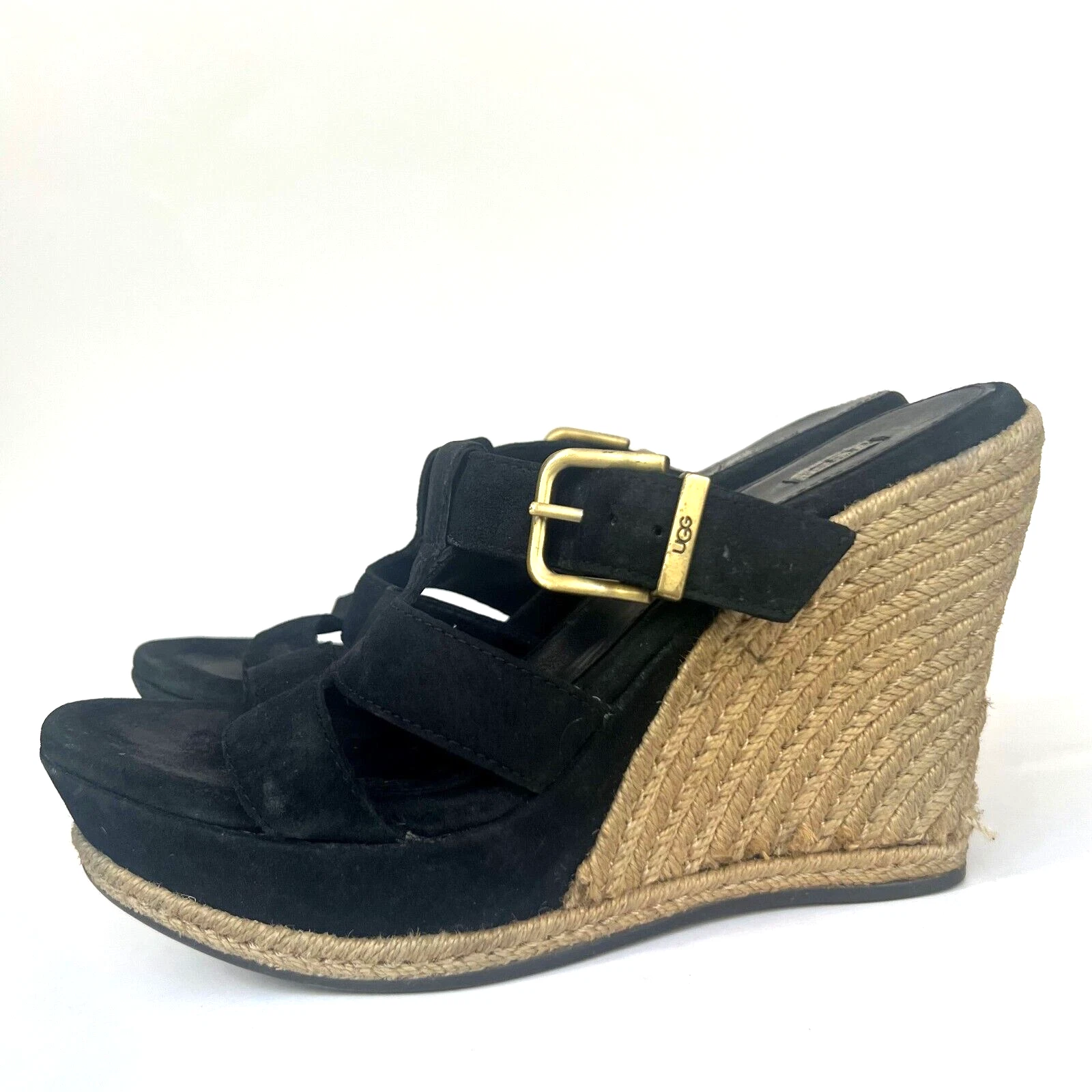 Sandalo UGG Hedy nero zeppa tacco plateau tacco a blocco plateau donna 8 5 1004402