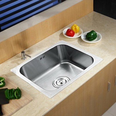 304 Stainless Steel Square Kitchen Sink Catering Single 1 Bowl
