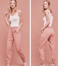 Anthropologie Saturday Sunday Vera embossed joggers xs pink Floral Pants
