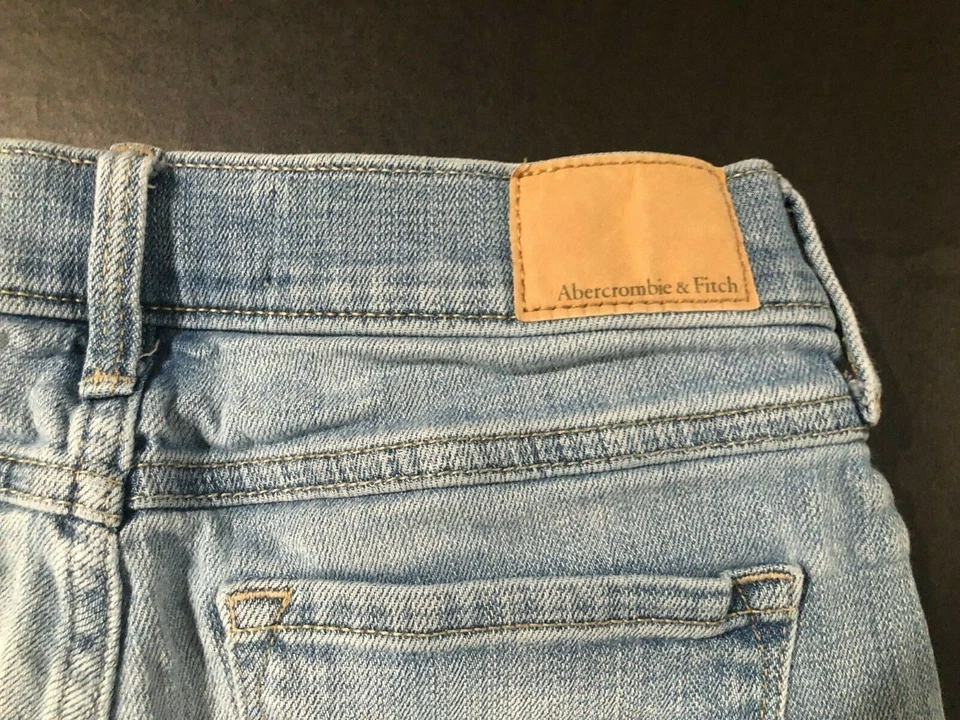 Y2K Abercrombie Fitch Jean Shorts SZ 0  Low Rise Shorties 25 Denim Women Stretch - Image 4 of 4