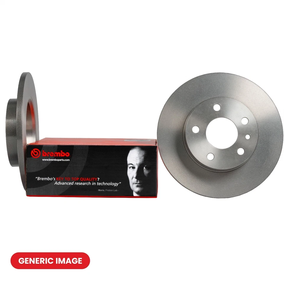 Rear Brake Discs Solid Coated + Brake Pads Fits VW Beetle Caddy Jetta BREMBO - Image 3 of 4