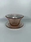 Anchor Hocking Glass QUEEN MARY Vertical Ribbed Pink Flared Mayo Bowl with Liner