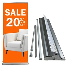 33 ½" x 70-90 INCHES, DELUXE Retractable Banner Stand，Widened Base (Stand ONLY)