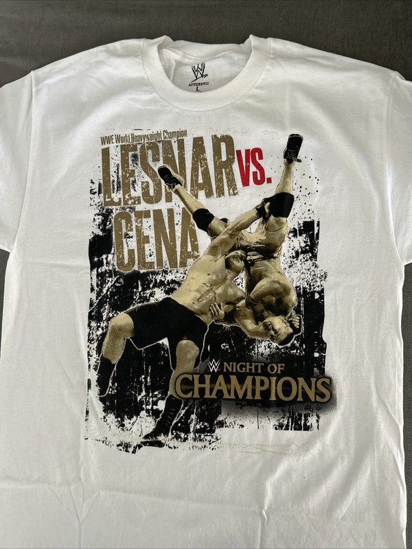 Brock Lesnar WWF Wrestling Night of Champions Rare John Cena  PPV Sz L New 2014