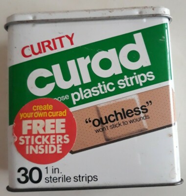Colgate-Palmolive curity curad plastic strips tin 1980s EMPTY (44)