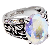 KIRKS FOLLY  FAIRY MAGIC RING  Size 7    silvertone