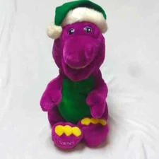 Vintage 1992 The Lyons Group Christmas Barney the Dinosaur 18" Plush READ
