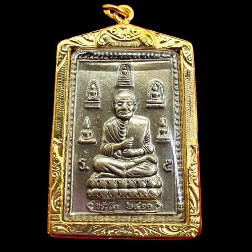 Phra Somdej Toh Chinnabunchorn Katha Gold Mikron Anhänger Thai Buddha Amulett - Bild 2 von 2