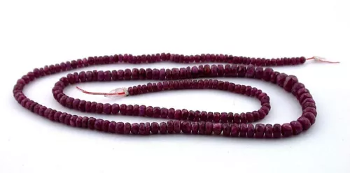 86 Carats 19 1/4 Inch Strand Rondelle Natural NO DYE REAL Ruby Bead Gem Gemstone