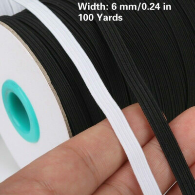 100 Yards Polyester Elastische Kordel Stretch Handwerk Nähen Zum Selbermachen Materialien 1/4'' Breite