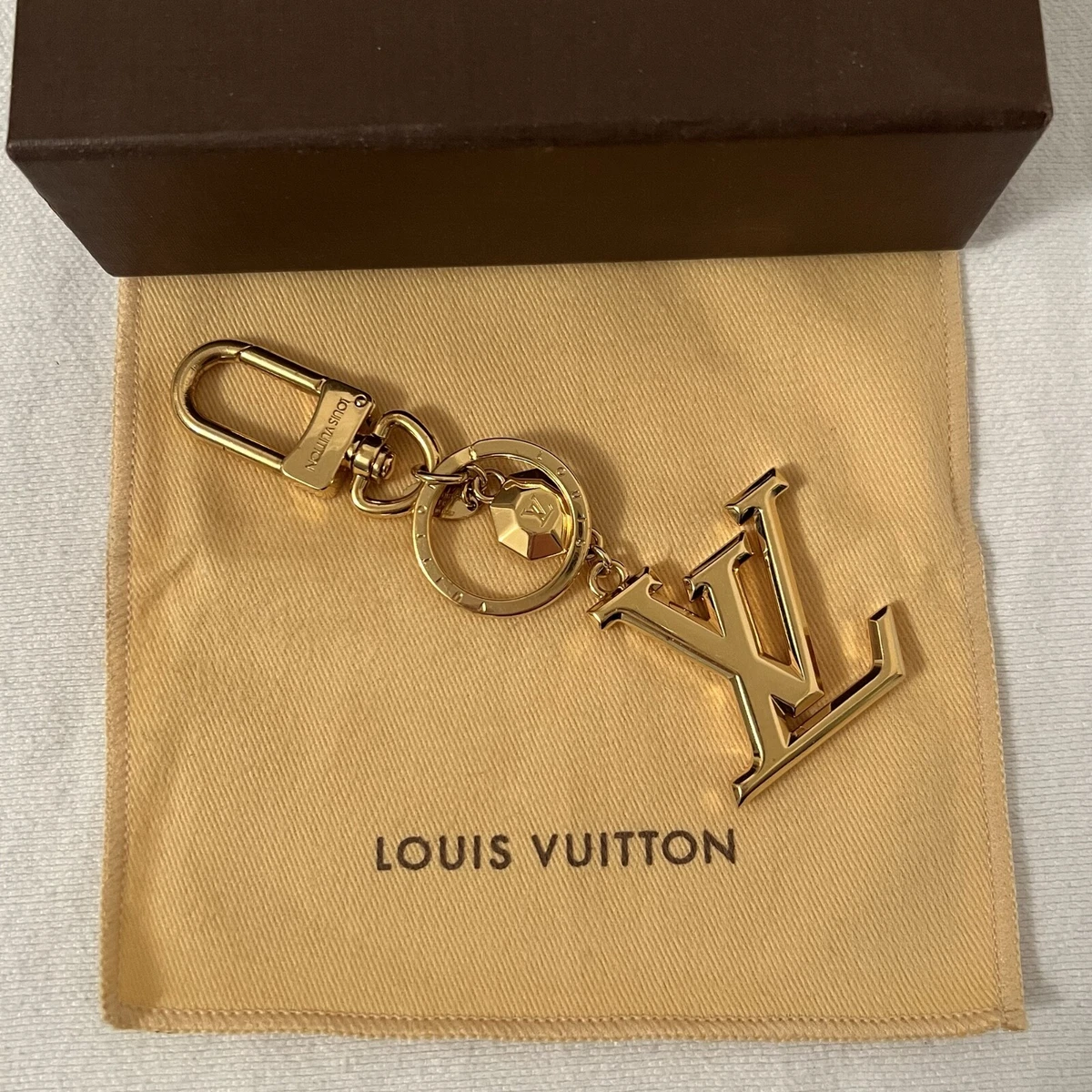 Authentic New Louis Vuitton LV Gold Facettes Bag Charm Key Holder