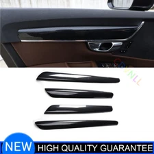 Fit For Volvo S90 2016-2021 Carbon Fiber Inner Door Strip Panel Cover Trim 4PCS