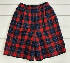 vintage Ladies PENDLETON Petite Sz 6 Wool Shorts Red Tartan Plaid Lined USA Made