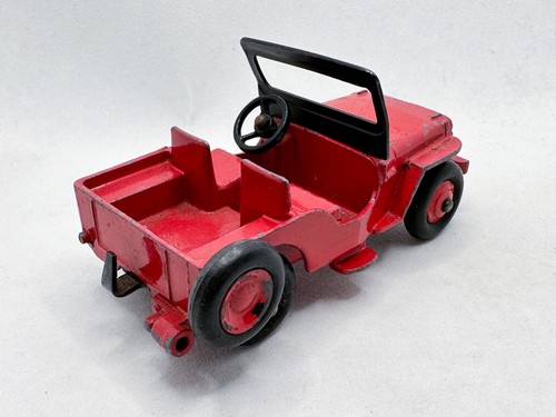 VINTAGE DINKY TOYS # 25Y / 405 UNIVERSAL JEEP DIECAST MODEL CAR RED 1952 VGC - Picture 3 of 5