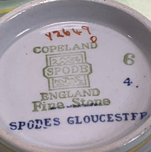 Copeland Spode Gloucester Blue Footed Teacups - Set of 2 - Picture 5 of 5
