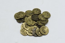 25 Pieces Metal Pirate Coins Spanish Doubloon Replicas REAL METAL - .2 OZ