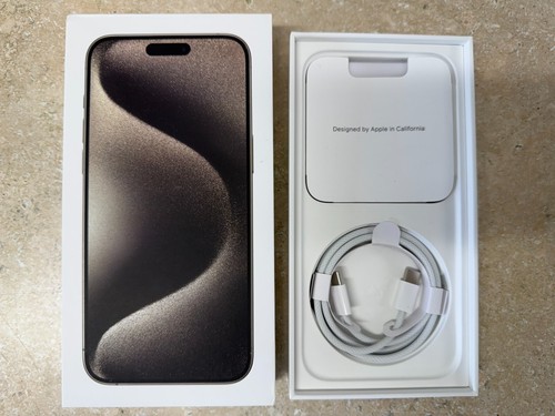 Original Apple iPhone 15 Pro Max Retail Box with USB-C Charging Cable New OEM - 第 1/12 張圖片