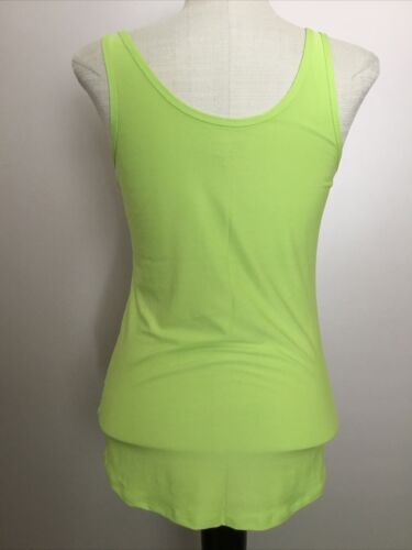 NO BOUNDARIES FITTED SUPERSOFT Bright Green SCOOP Stretch Knit TANK SZ. Jr. XL - Picture 4 of 8