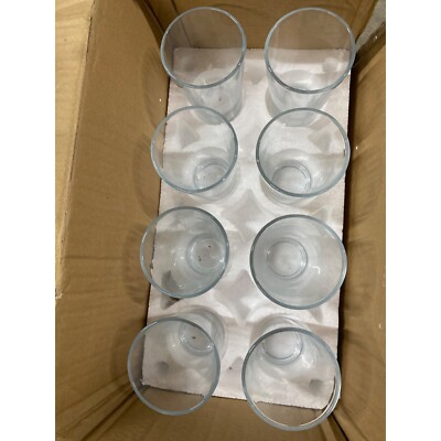 Circleware Clear Glass Simple Home Cooler Glassware Set of 8 15.75 oz NWB