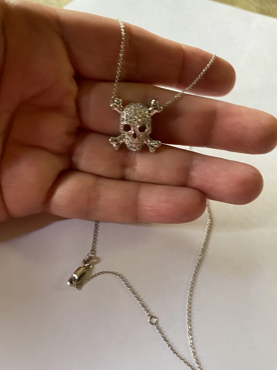 ROBERTO COIN TREASURE MEDIUM SKULL CROSSBONES PENDANT eBay