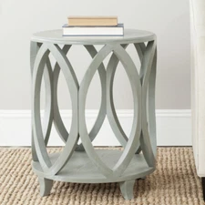 SAFAVIEH Janika Round Accent Table | Ash Grey |