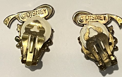 Pendientes de clip esmaltados con diamantes de imitación cabeza cara de pato Donald de Disney de colección - Imagen 3 de 3