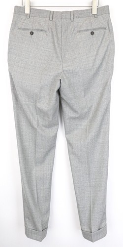 SUITSUPPLY Soho Men Trousers UK40R Grey Pure Wool Turn-Up Pleated Front - Picture 2 of 6