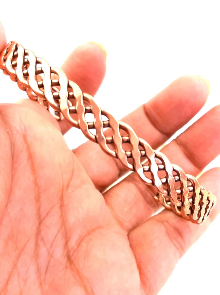 Pulsera ajustable cobre puro, entrega gratuita Reino Unido, brazalete unisex, regalo de cumpleaños Foto 3 de 3