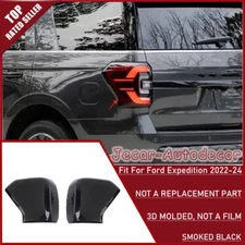 Pair Rear Tail Light Lamp Cover Trim For Ford Expedition 2022-2024 Smoked Black