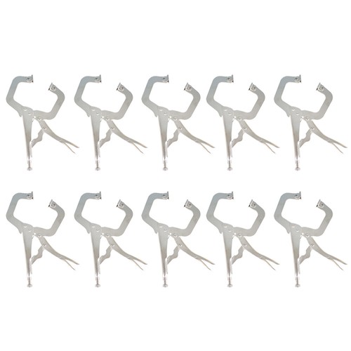 10 pc 11" Swivel Pad Locking C-Clamp Locking Pliers Entrained Rotary Gasket US - Picture 2 of 9