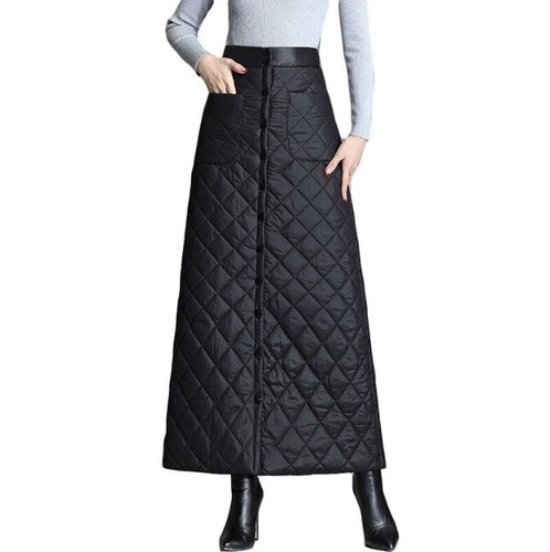 Klassischer wattierter Damenrock Puffs gesteppt wattiert A-Linie Outdoor Winter warm Rock