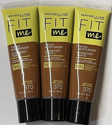 Maybelline Fit Me Tinted Moisturizer, 370, 3 Pack