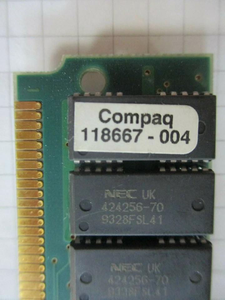 118667-004 Compaq 2MB 70ns 72-Pin Simm Memory Module, Vintage Computer Piece - Image 2 of 4